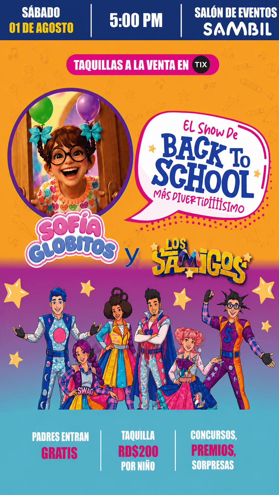 Sofía Globitos y Los Samigos <br>llegan a SAMBIL